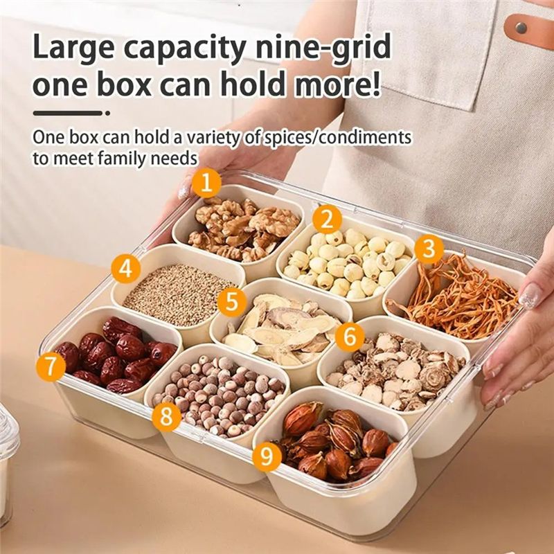 Food Snacks Box - Vassoio da portata diviso in 9