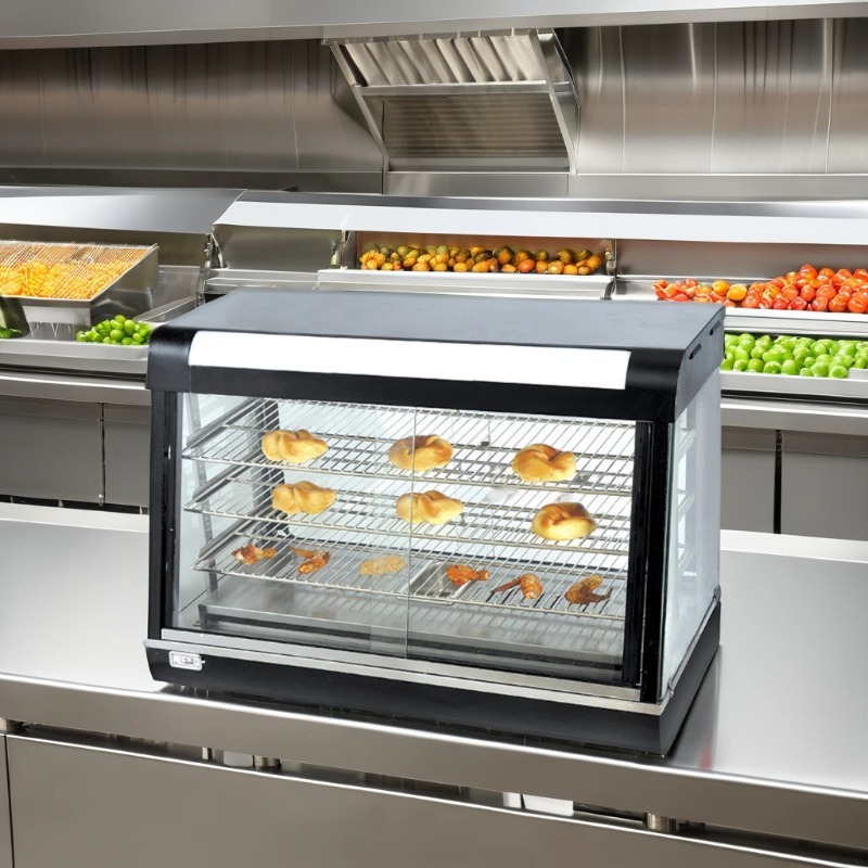 Snacks Food Warmer - Vetrina per scaldavivande in vetro commerciale