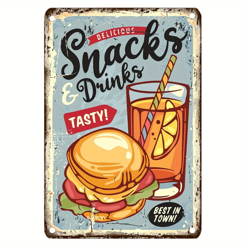 Targa in metallo per alimenti  - Food Snacks With Iron recensione e prezzo